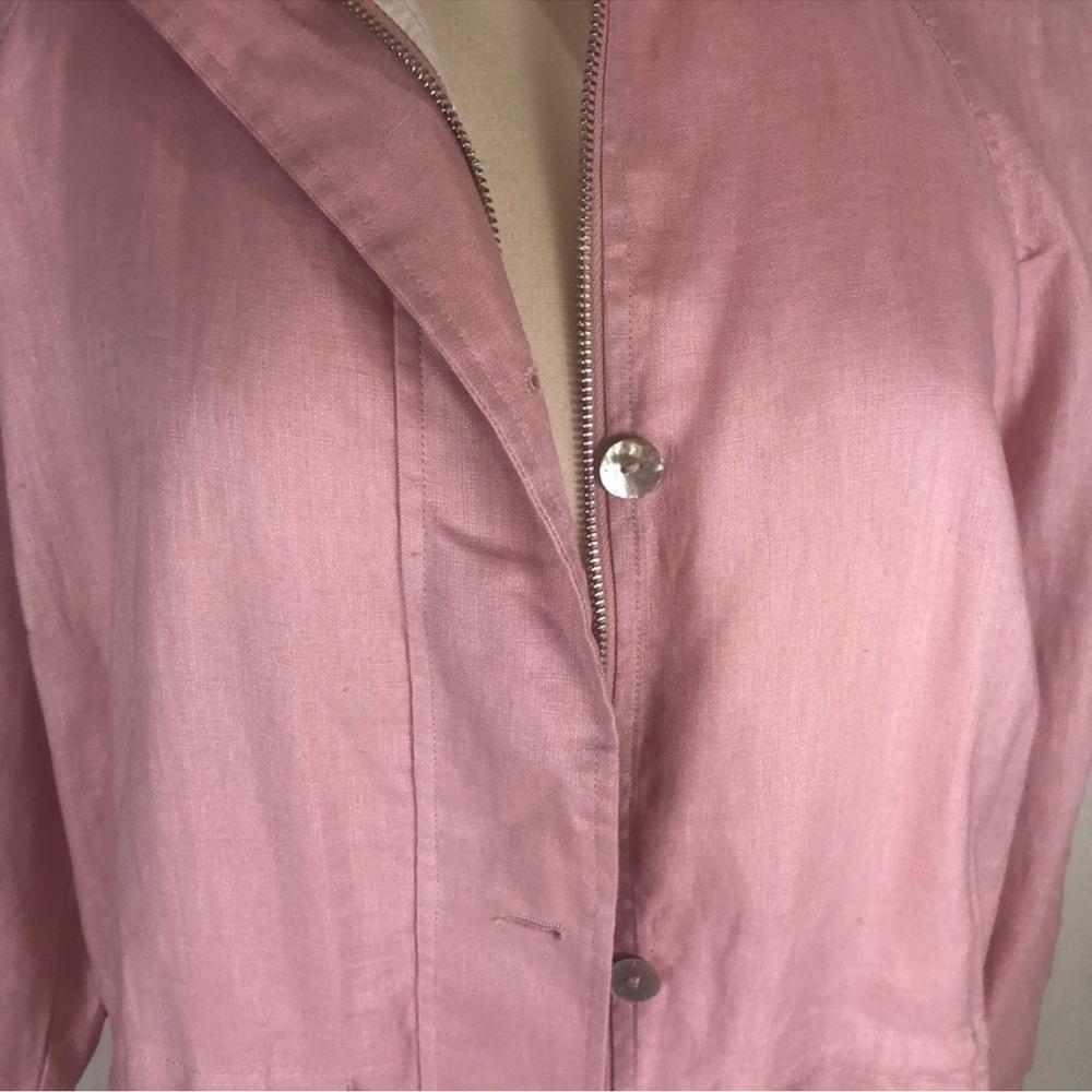 NWOT Neiman Marcus pink linen jacket L - Picture 3 of 8